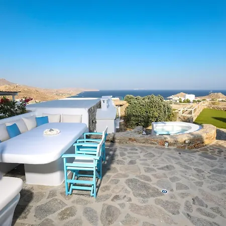 Magnificent Mykonos Nexus 2 Bedrooms Private Terrace With Jacuzzi Outdoor Dining Area Bbq Apartment Kalafatis
