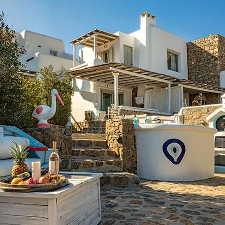 Magnificent Mykonos Nexus 2 Bedrooms Private Terrace With Jacuzzi Outdoor Dining Area Bbq Apartment Kalafatis