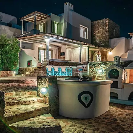 Magnificent Mykonos Nexus 2 Bedrooms Private Terrace With Jacuzzi Outdoor Dining Area & Bbq Калафатис